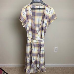 long, ruffled plaid dress